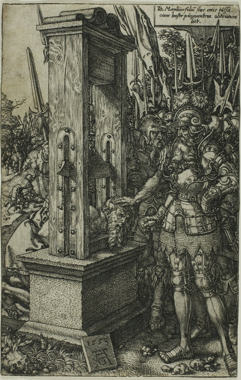 Titus Manlius halshugger sin son av Heinrich Aldegrever