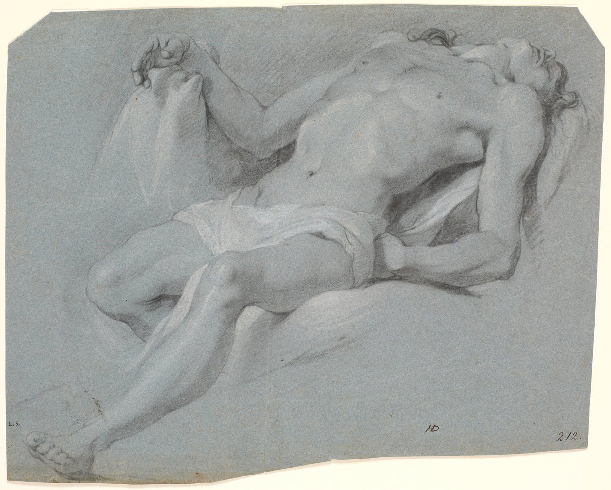 Liggande manlig modell; studera för Pietà? av Heinrich Dittmers