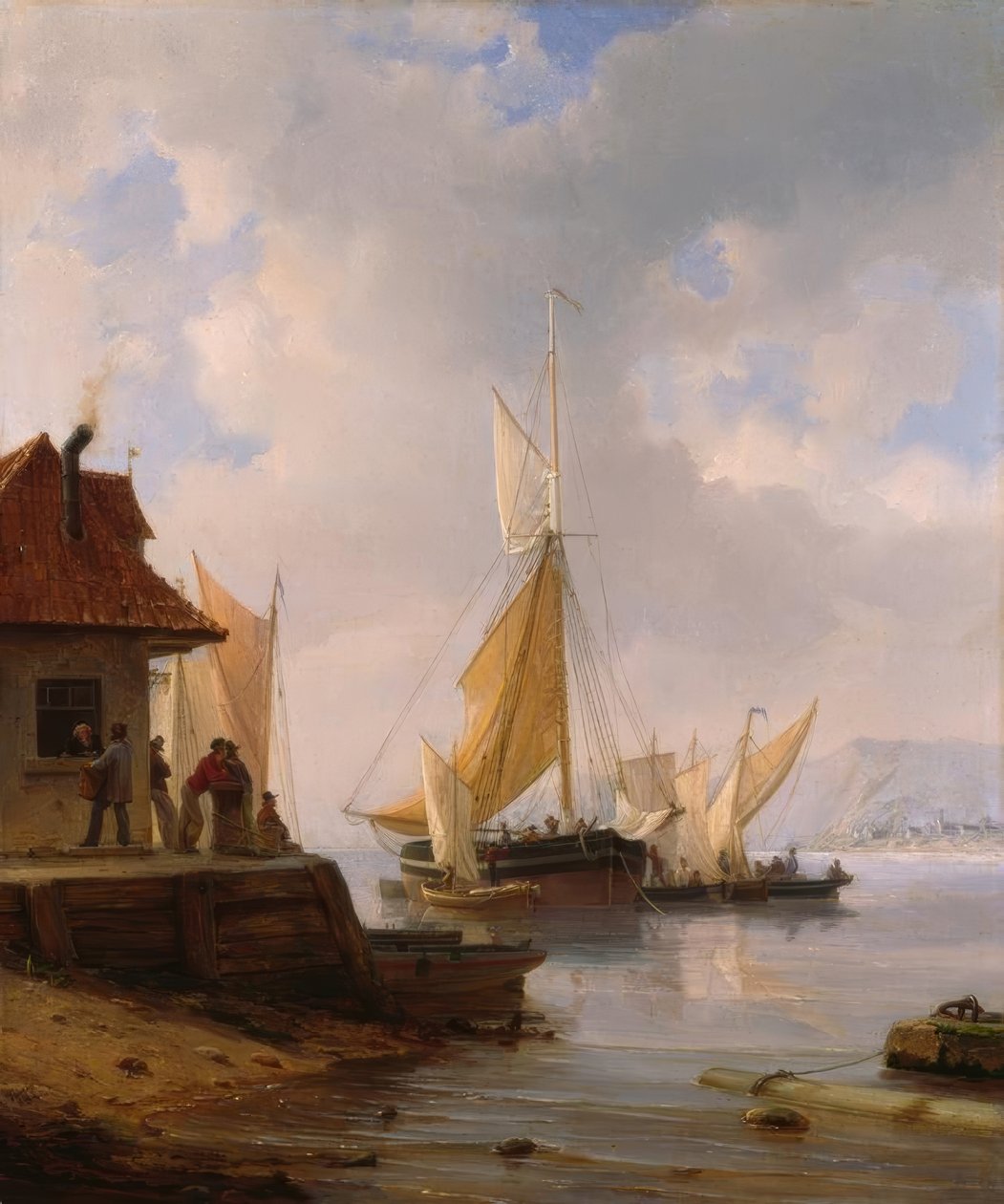 Segelbåtar i hamnen av Heinrich Friedrich Tank