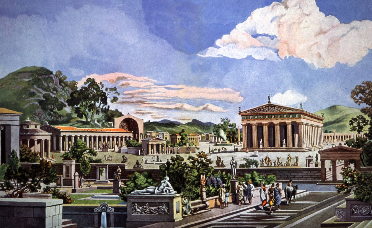 Utsikt över Olympia av Heinrich Gaertner