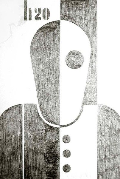 Man, 1920 (krita på papper) av Heinrich Hoerle