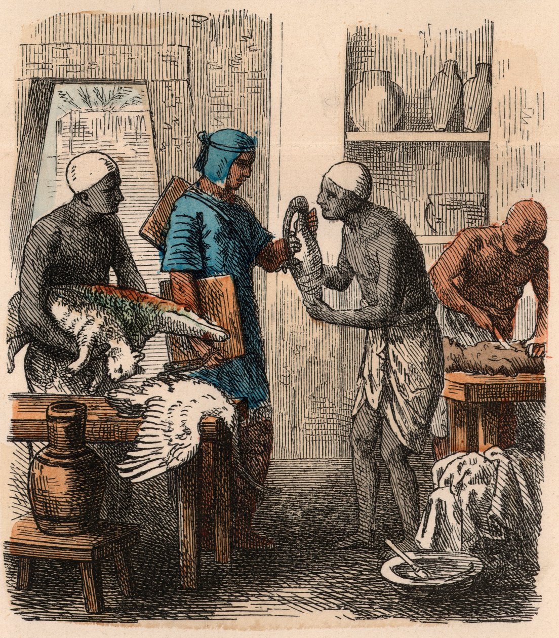 Forntida Egypten: Balsamerande djur, 1866 av Heinrich Leutemann