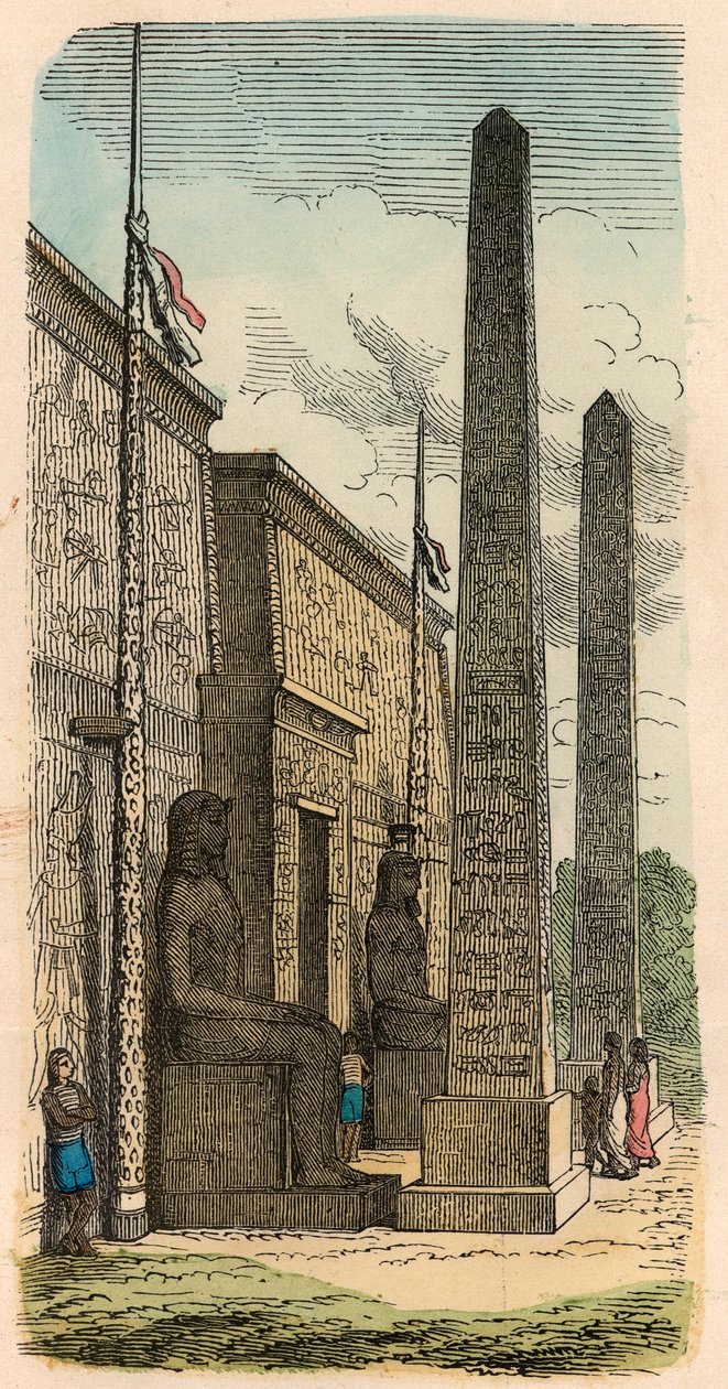 Forntida Egypten: Ingången till ett palats tempel av Heinrich Leutemann