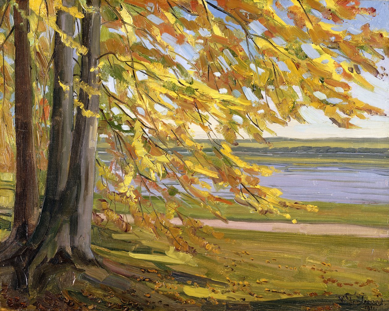 sjön Starnberg; Starnberger See, 1911 av Heinrich Wilhelm Truebner