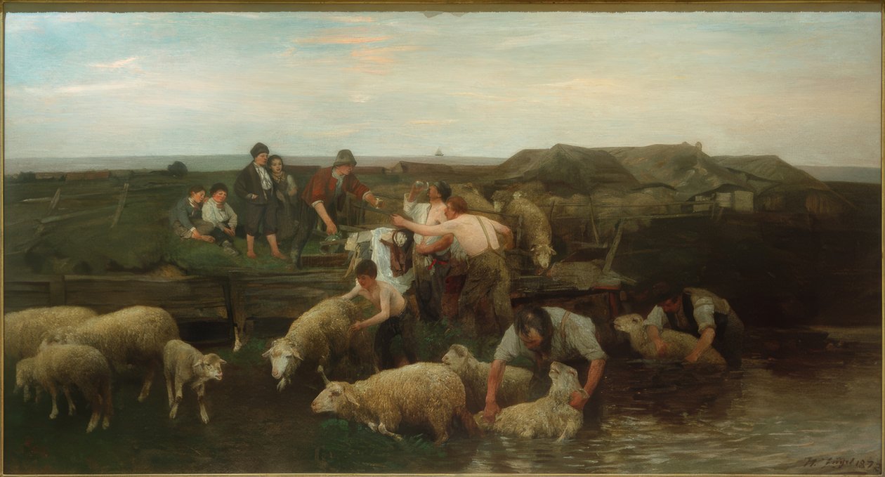 Fårtvätt av Heinrich von Zügel