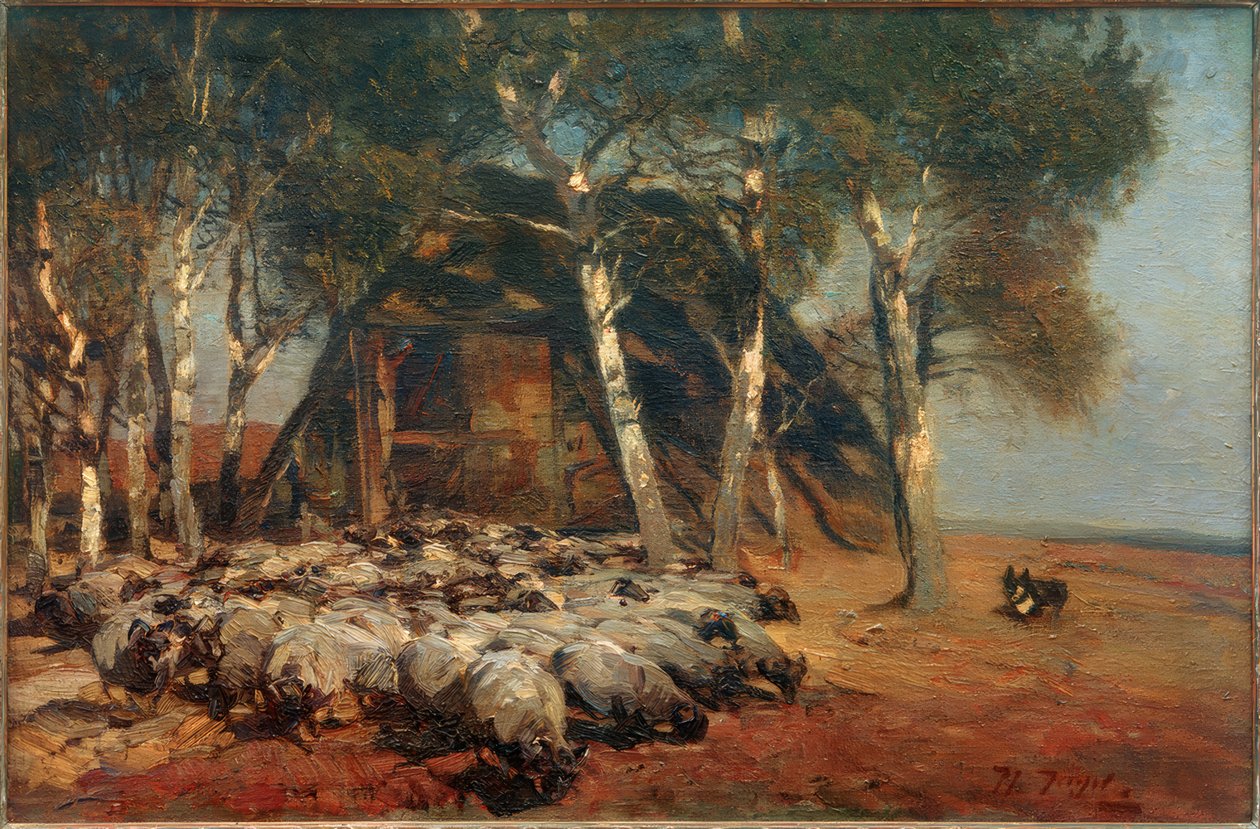Schnucken flock på Koben av Heinrich von Zügel
