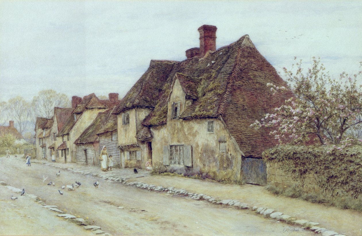 A Village Street, Kent av Helen Allingham