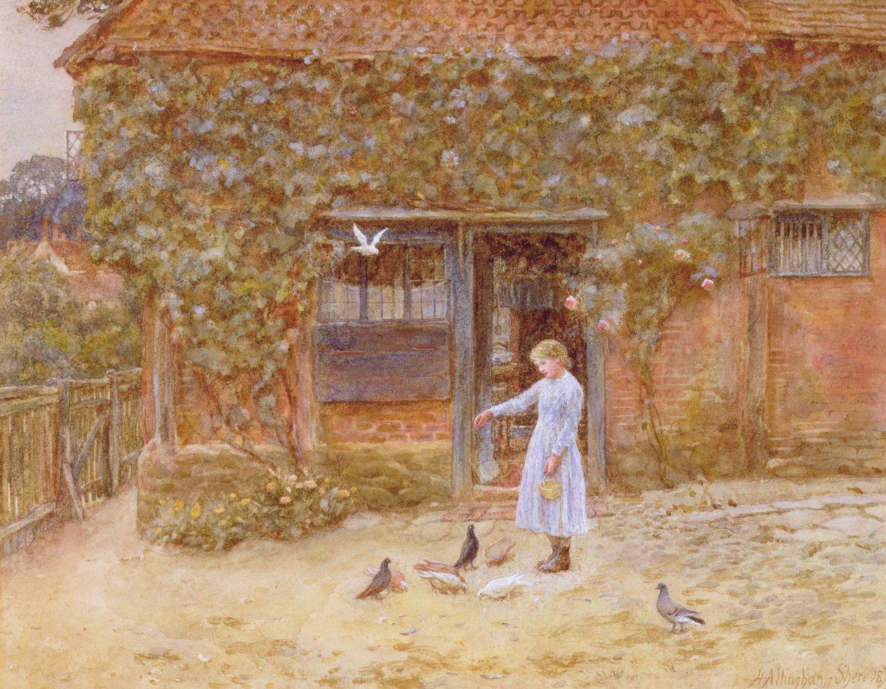 En stuga vid Shere, ca 1875 (wc på papper) av Helen Allingham