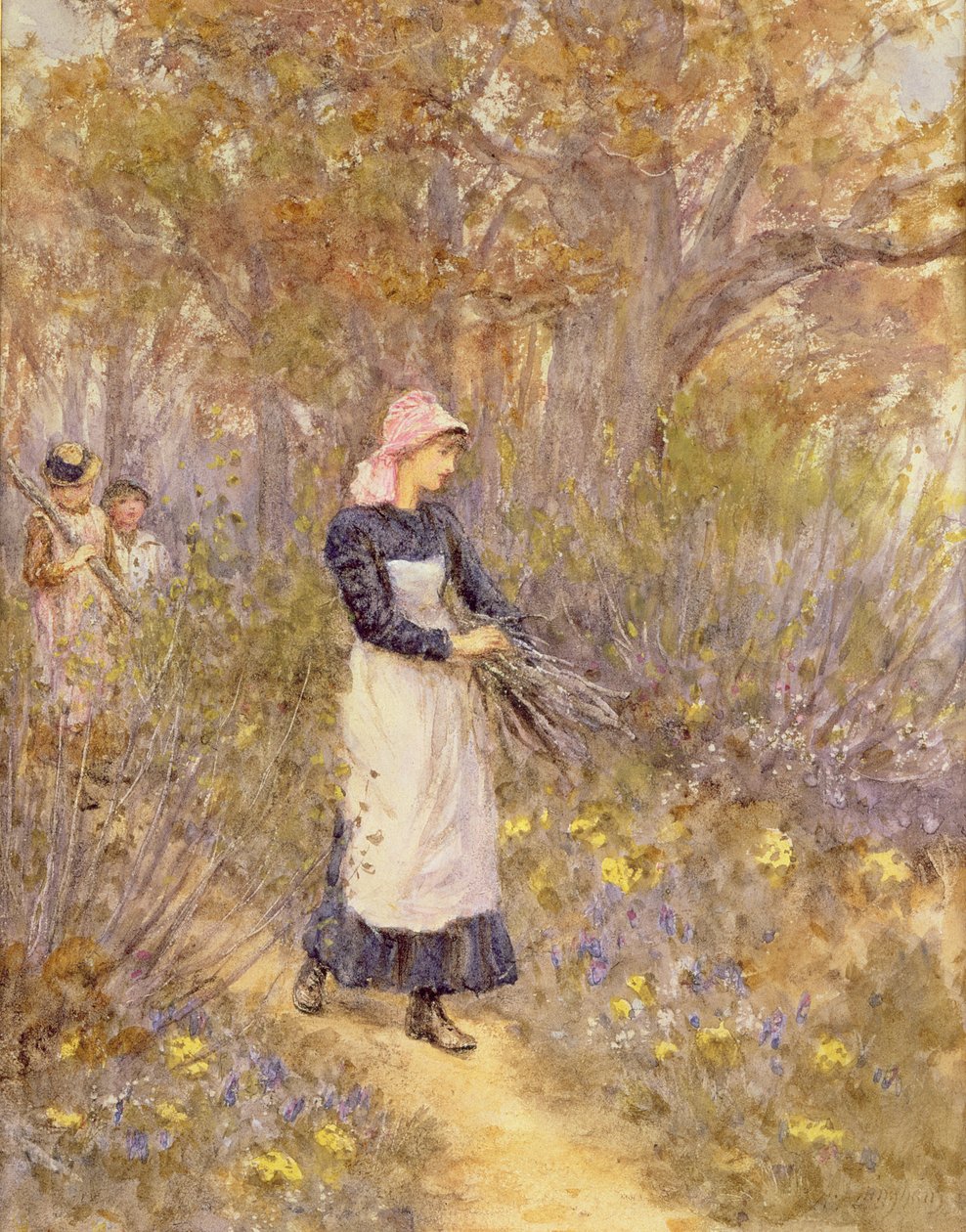 Plockar ved till mamma av Helen Allingham