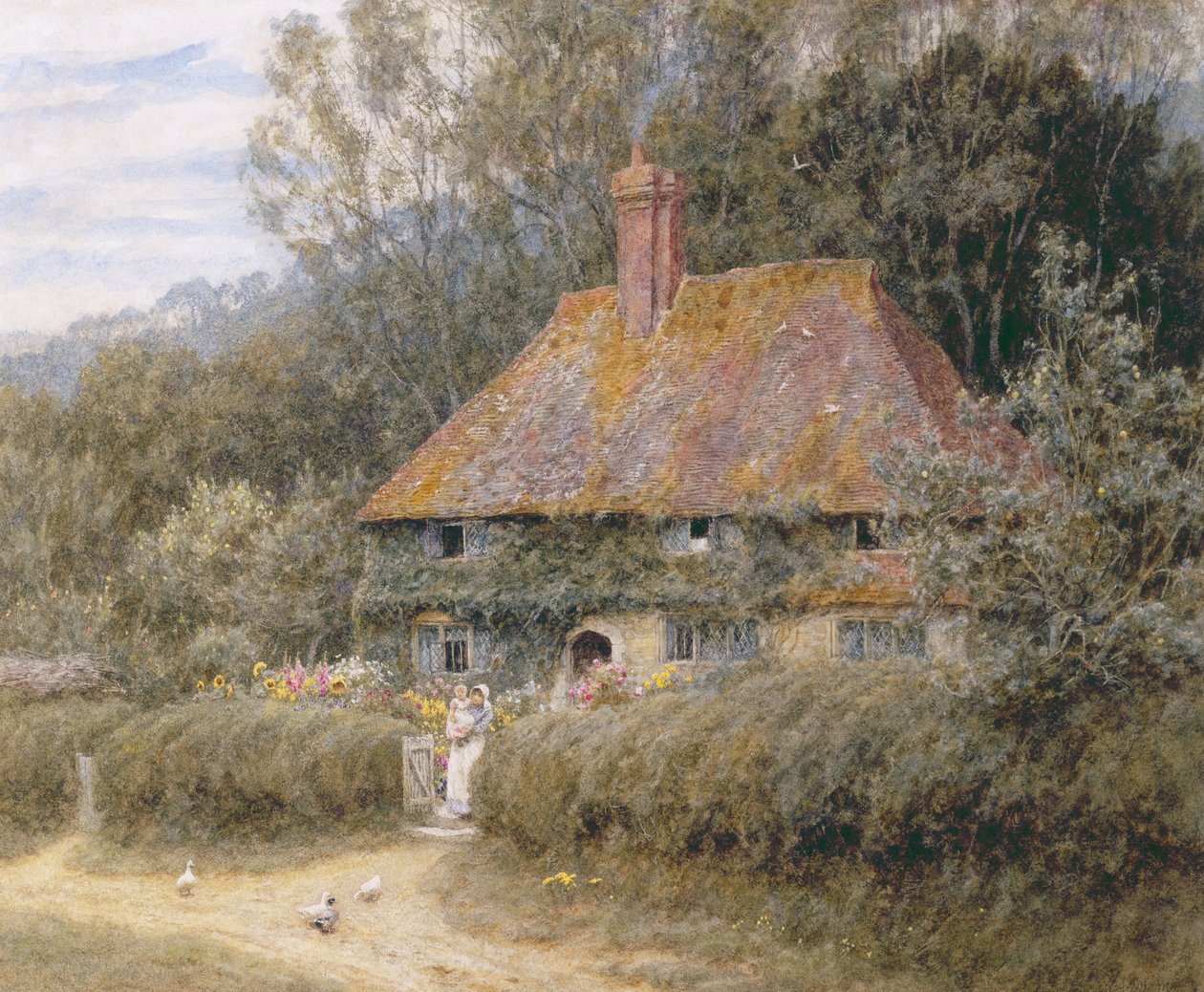 Valewood Farm under Blackwood, Surrey swed av Helen Allingham