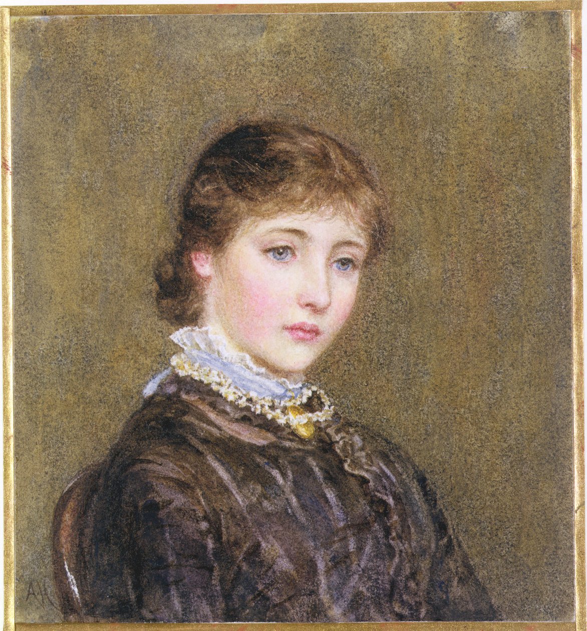 Porträtt av en ung flicka (wc) av Helen Allingham