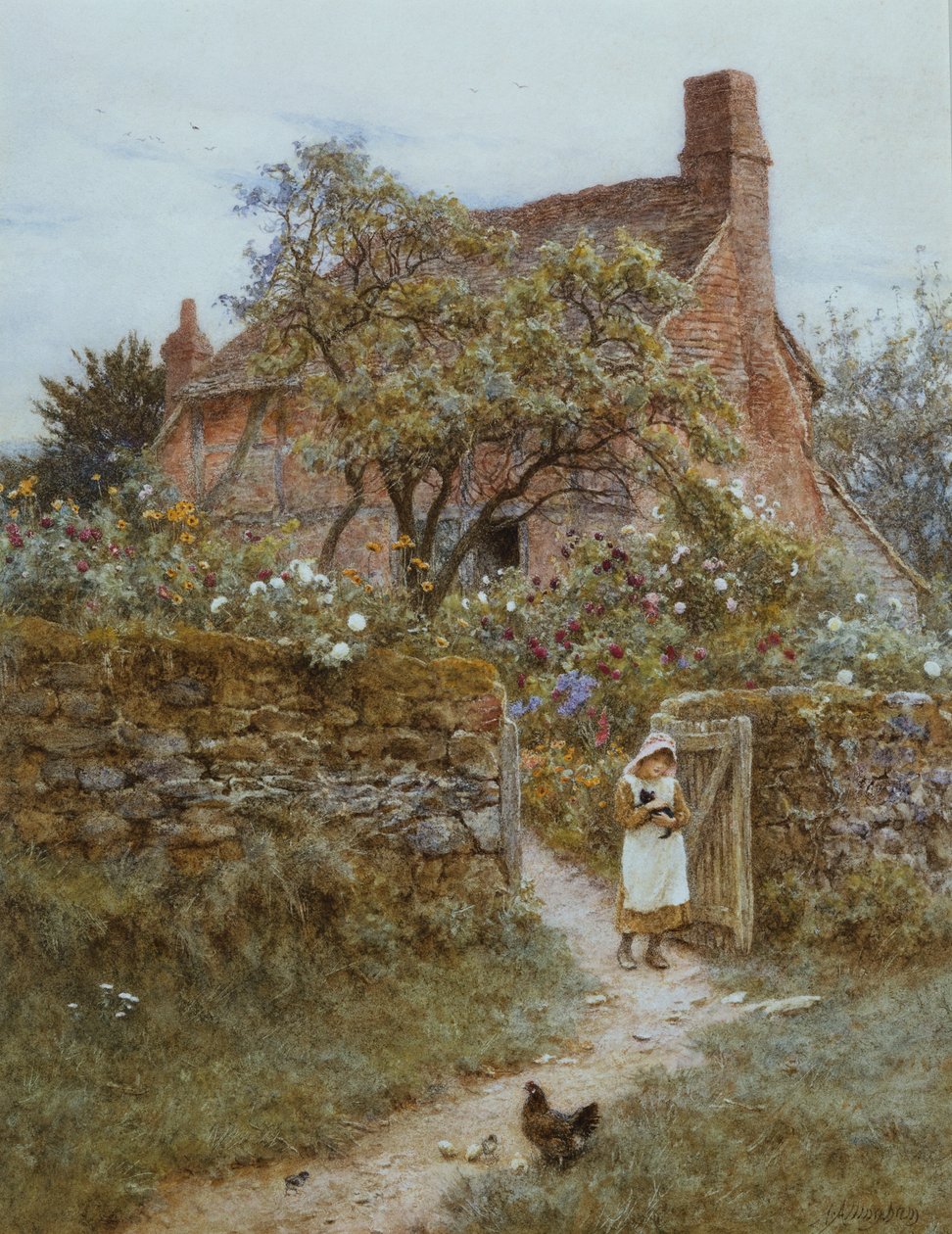 Den svarta kattungen av Helen Allingham