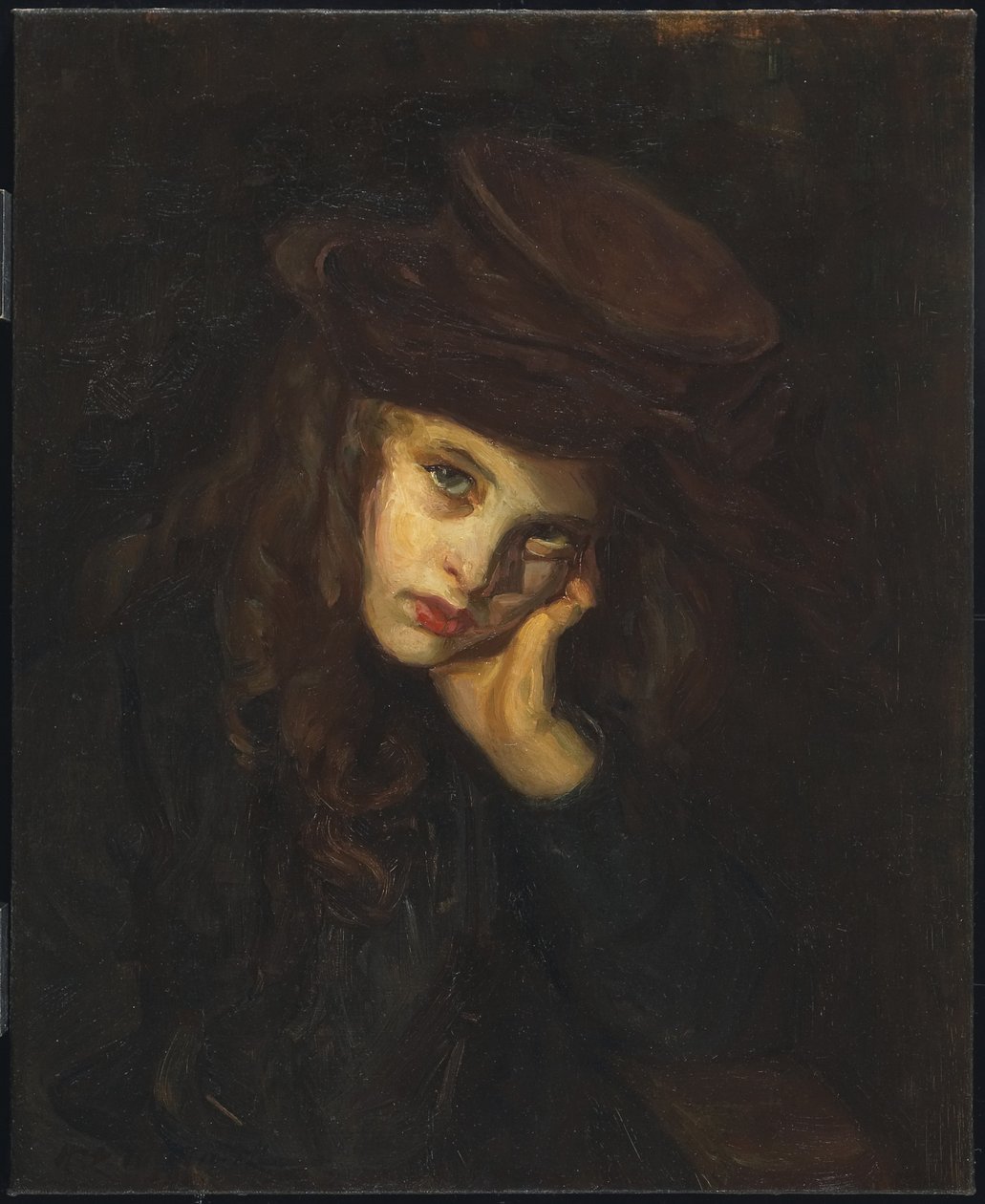 Den bruna hatten, ca 1906 av Helen Galloway McNicholl