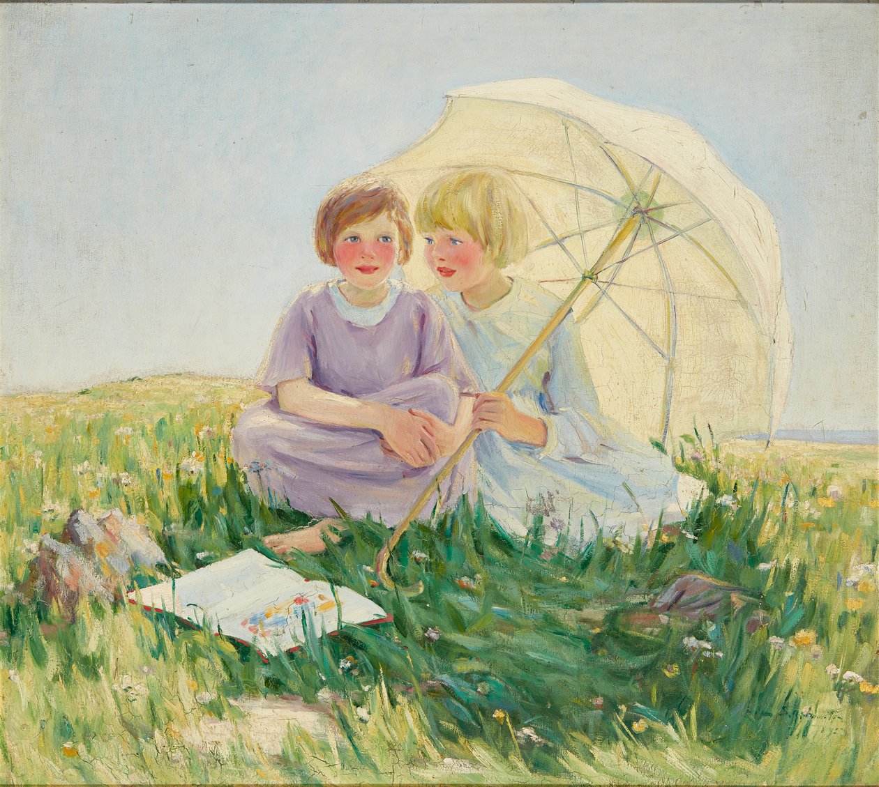 Parasollet (olja på duk) av Helen S. Johnston