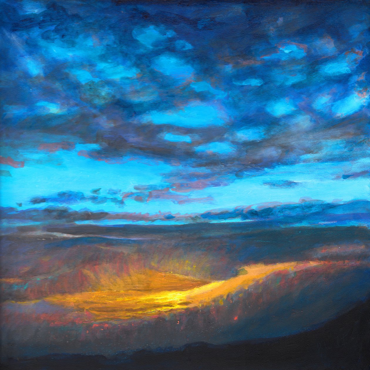 Golden Breakthrough, 2020 (akryl ombord) av Helen White
