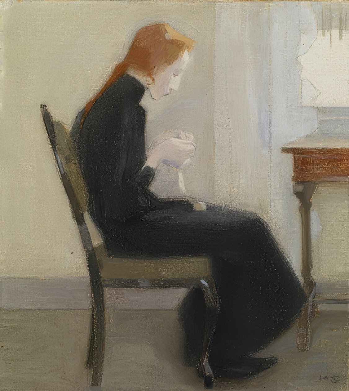 Virkande tjej. 1904 av Helene Schjerfbeck