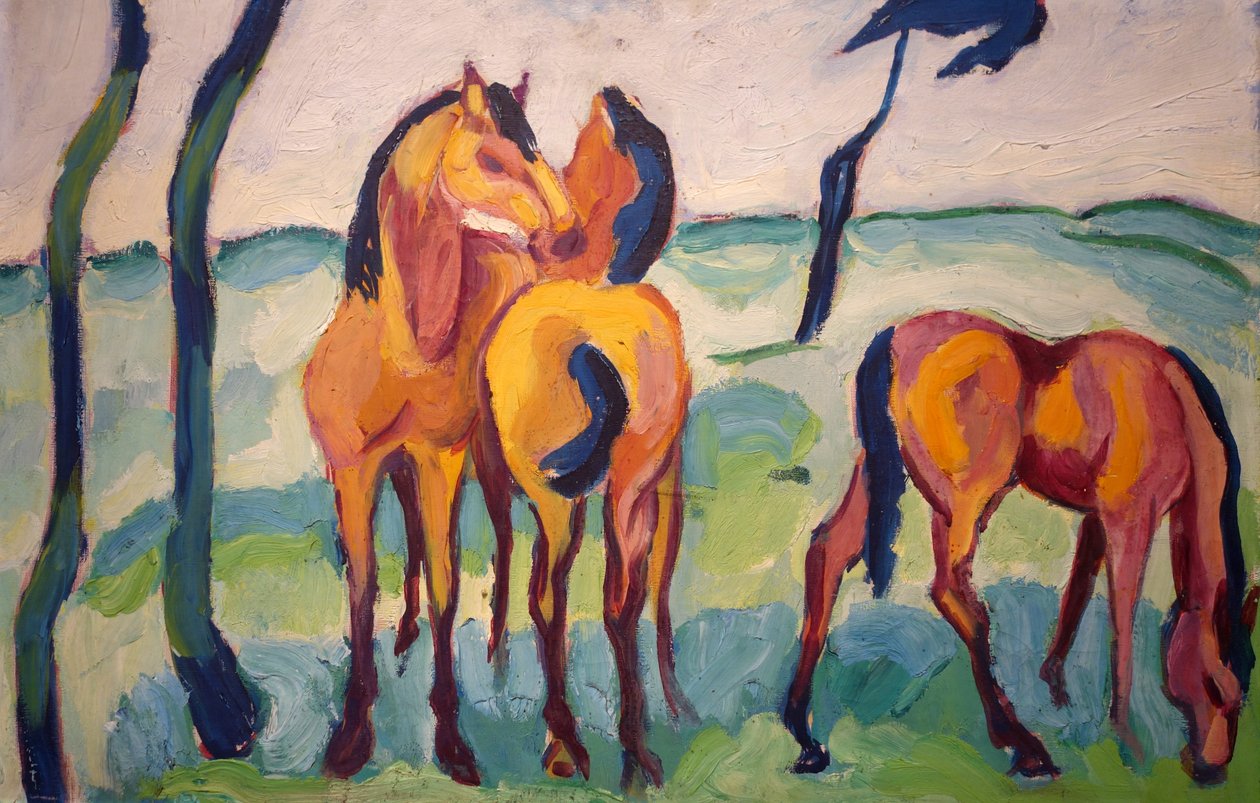 Tre hästar av Helmuth Macke