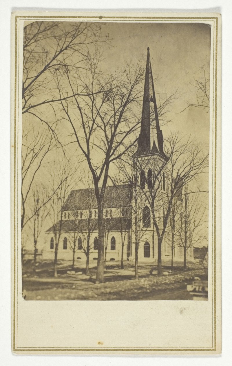 Utan titel (kyrka med spetsig spira) av Hendee
