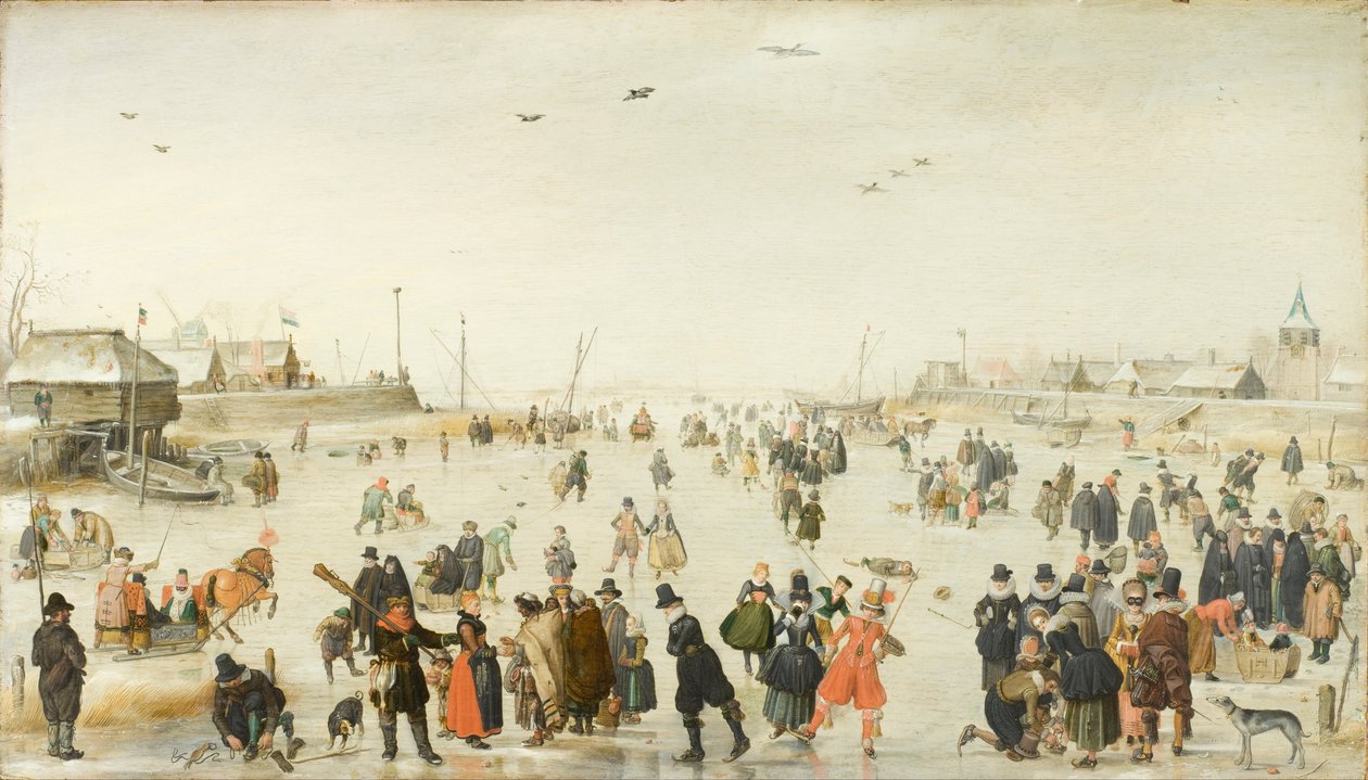 Vinterscen på en frusen kanal av Hendrick Avercamp