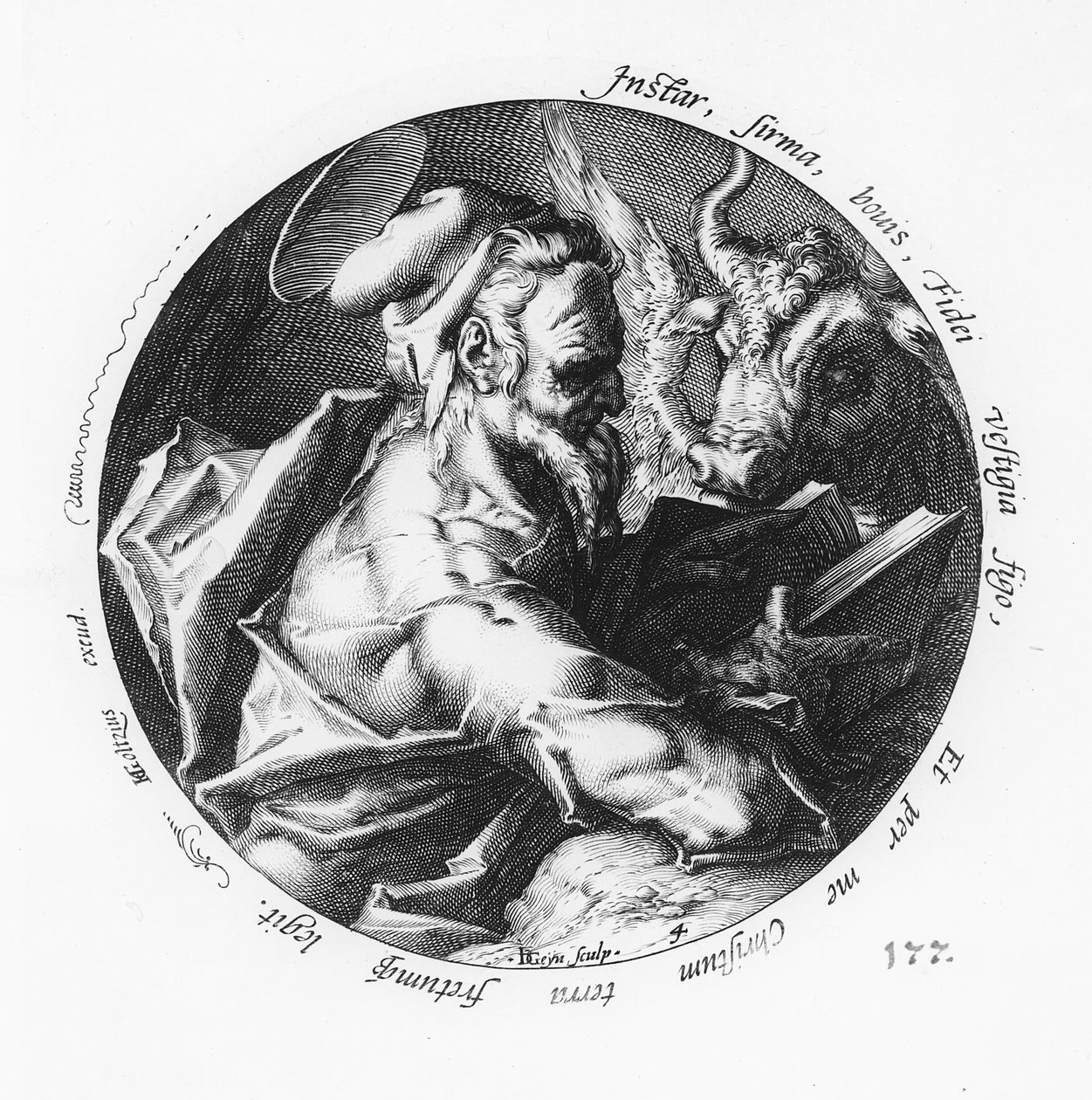 St. Luke, graverad av Jacob II de Gheyn (1565-1629) av Hendrik Goltzius