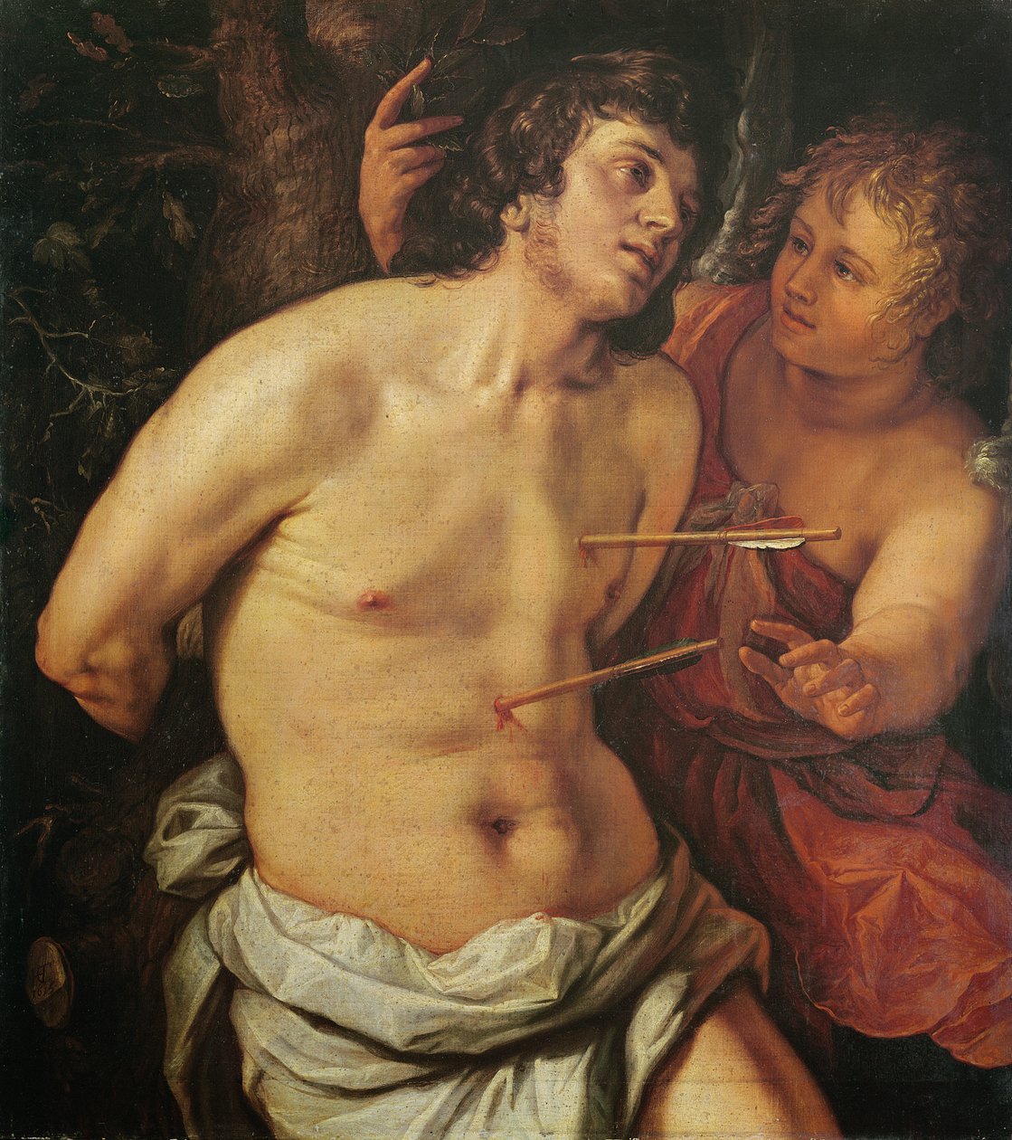 St Sebastian av Hendrik Goltzius