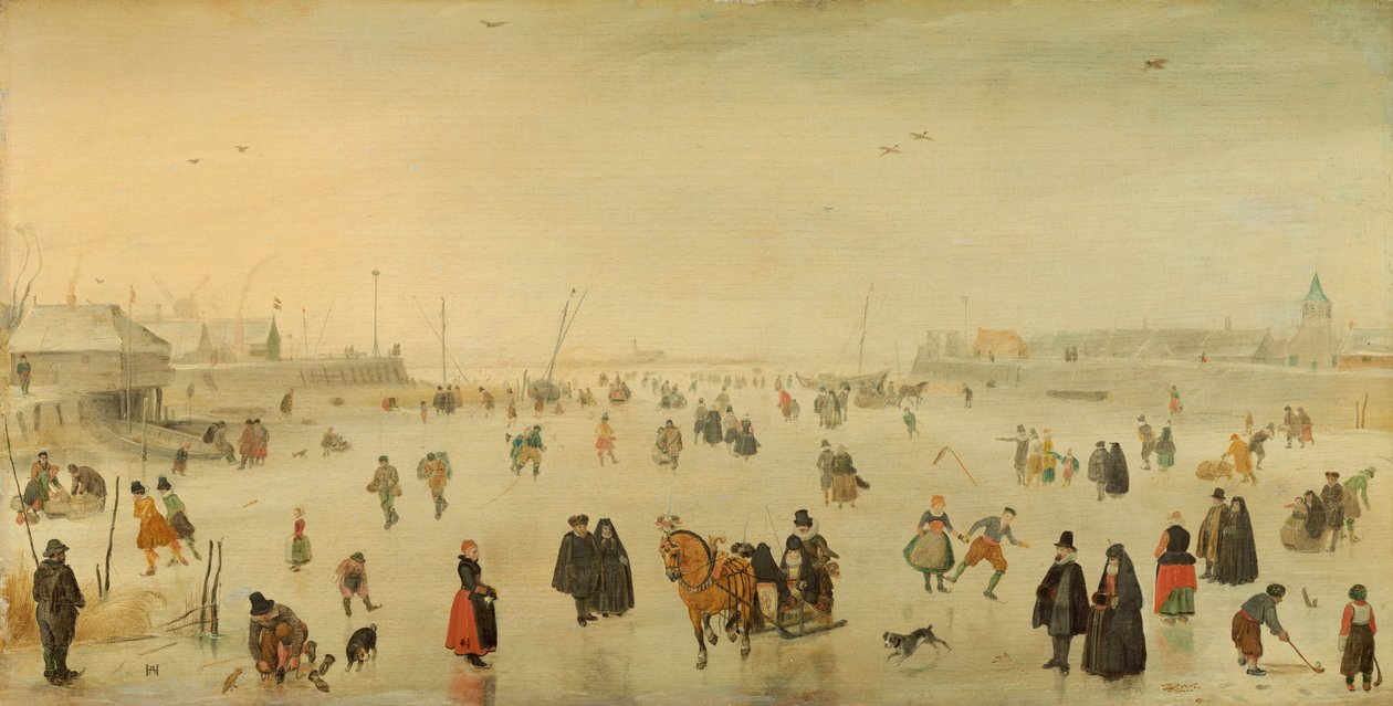 En scen på isen av Hendrick Avercamp