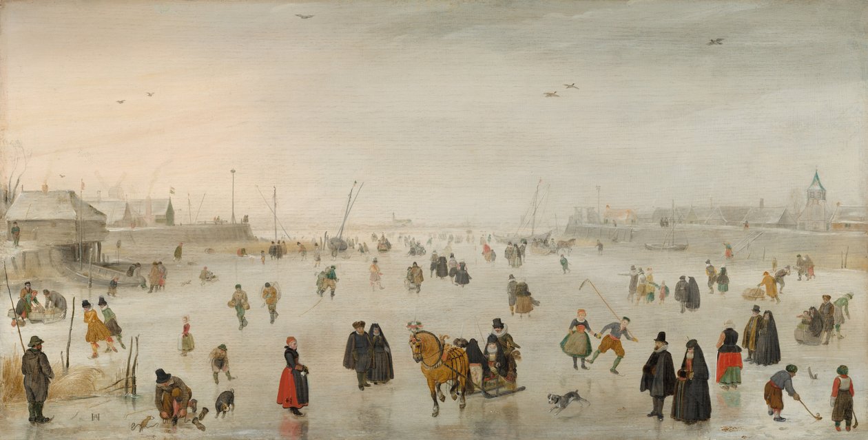 En scen på isen, ca. 1625. av Hendrick Avercamp