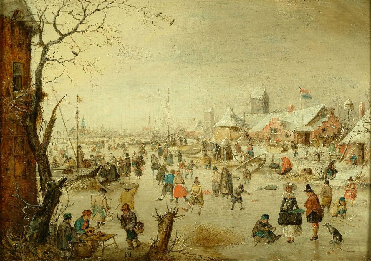 En scen på isen, ca 1630 av Hendrick Avercamp