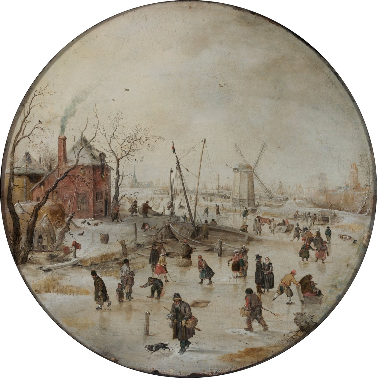 Fryst flod med skridskoåkare av Hendrick Avercamp