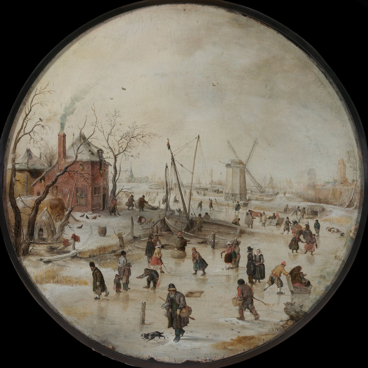 Frozen River med skridskoåkare av Hendrick Avercamp