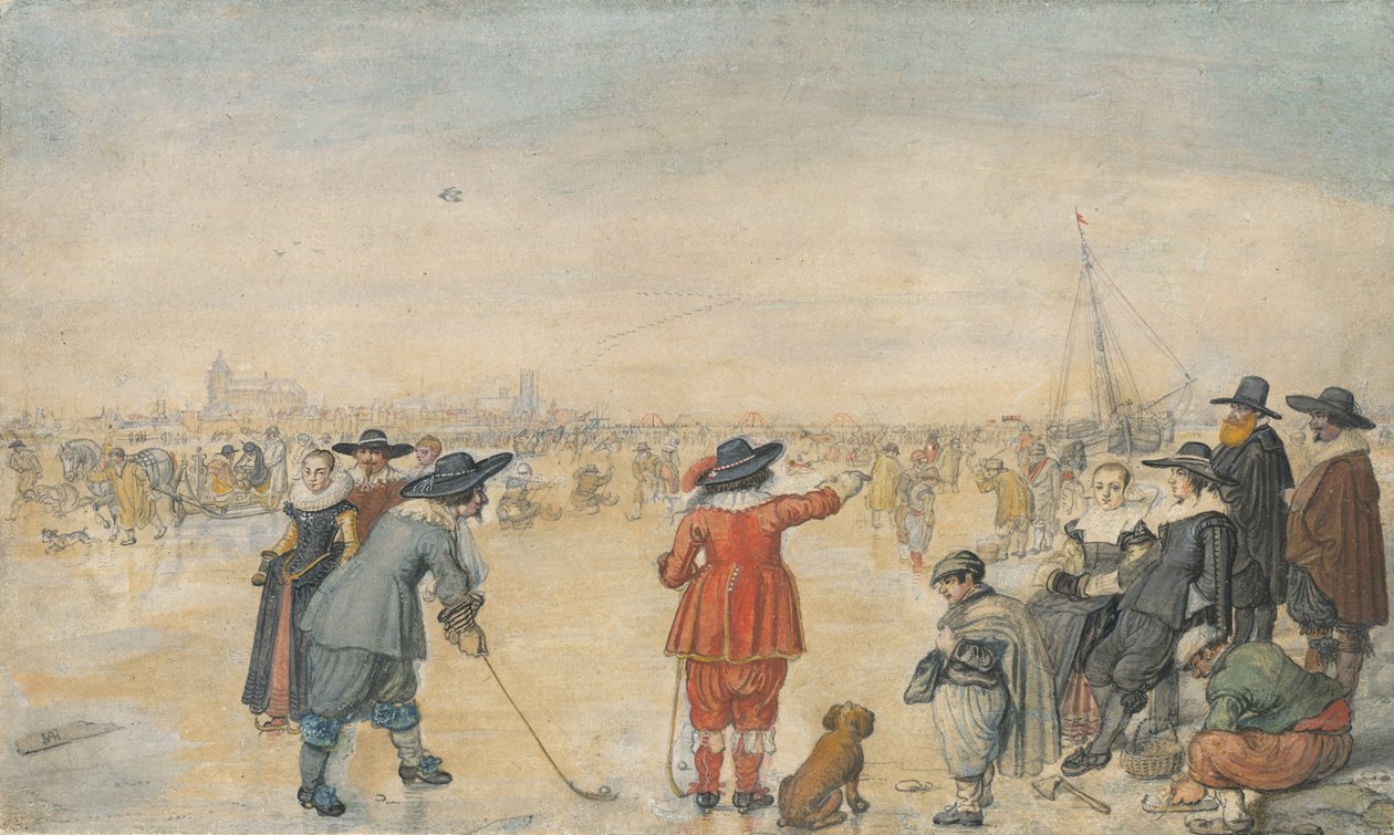 Vinterspel på Frozen River Ijssel av Hendrick Avercamp