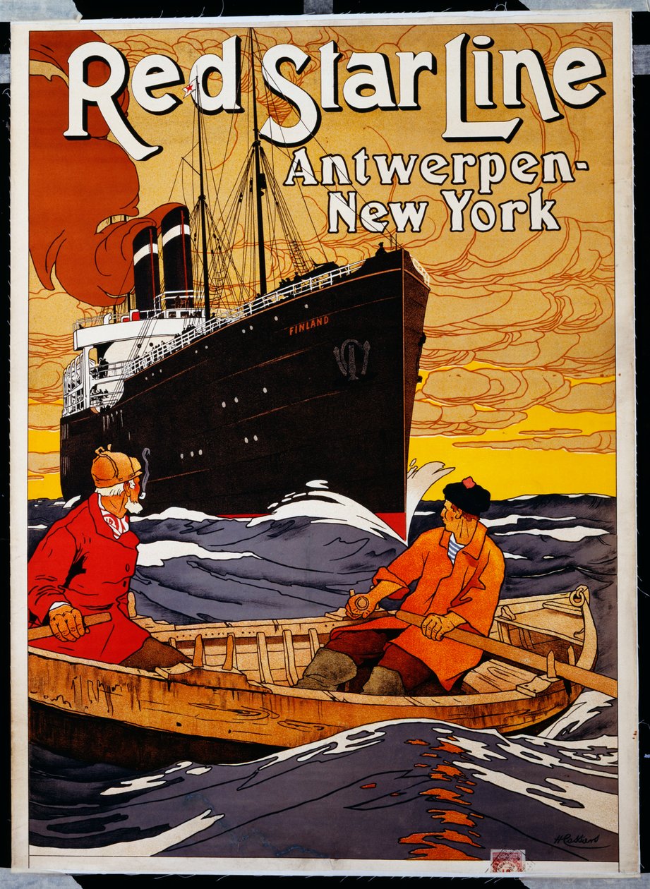 Red Star Line, ca 1900 (litografi i färger) av Hendrick Cassiers