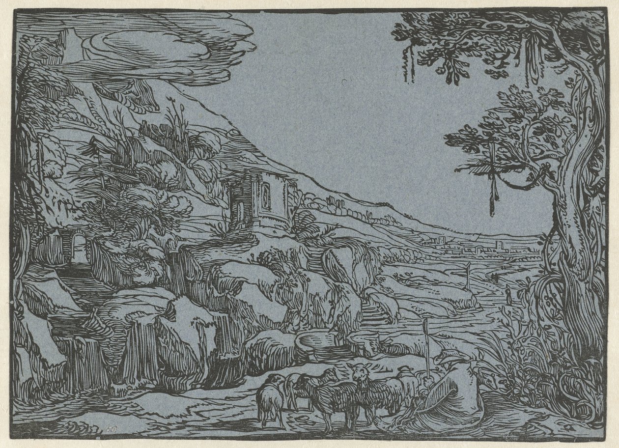 Arkadiskt landskap av Hendrick Goltzius (rejected attribution)