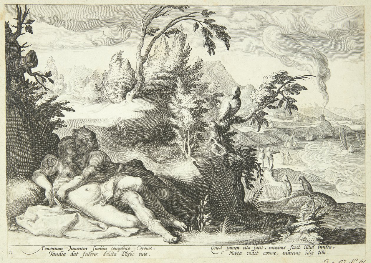 Apollon och Koronis av Hendrick Goltzius