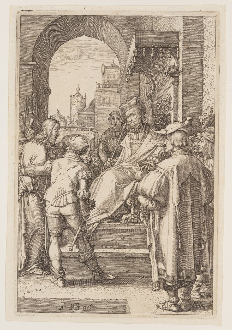 Kristus inför Pilatus, från Passionen av Hendrick Goltzius