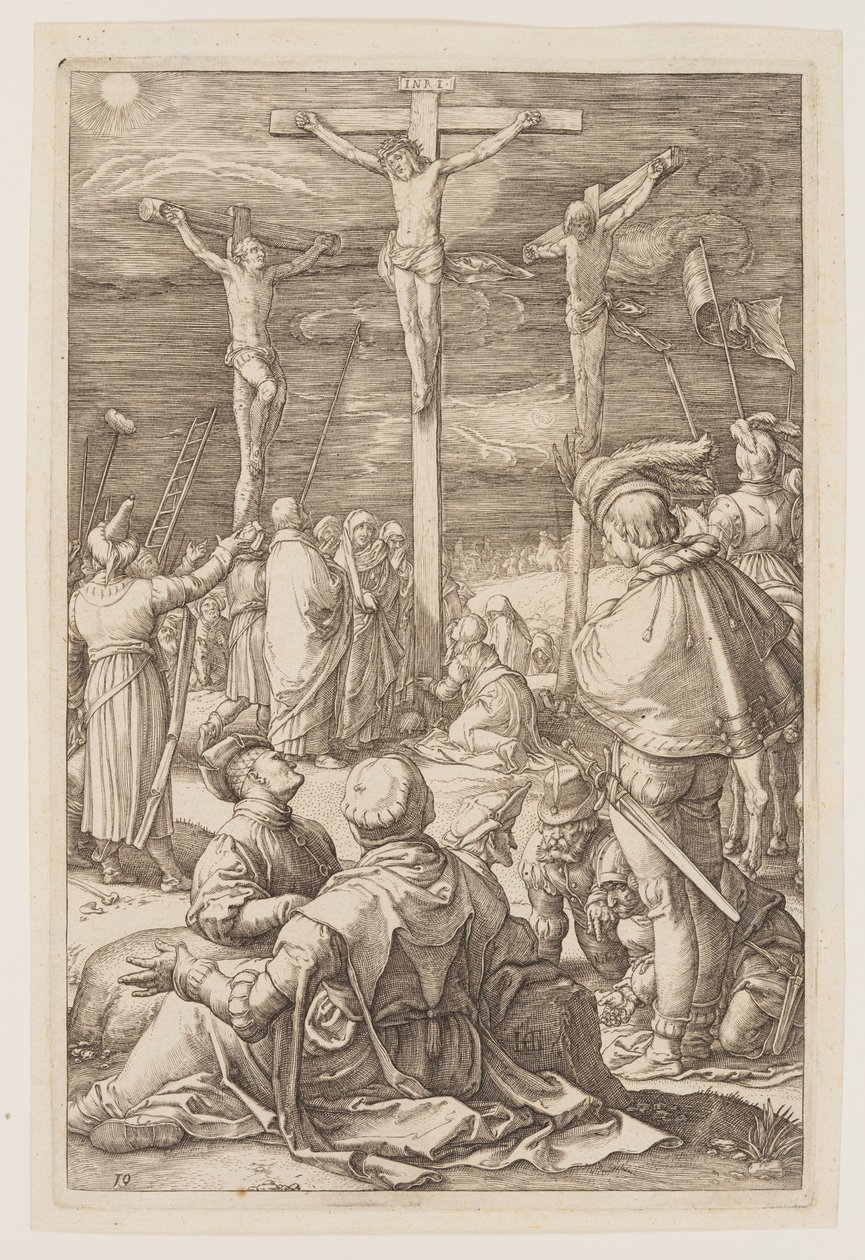 Kristus på korset, från The Passion av Hendrick Goltzius