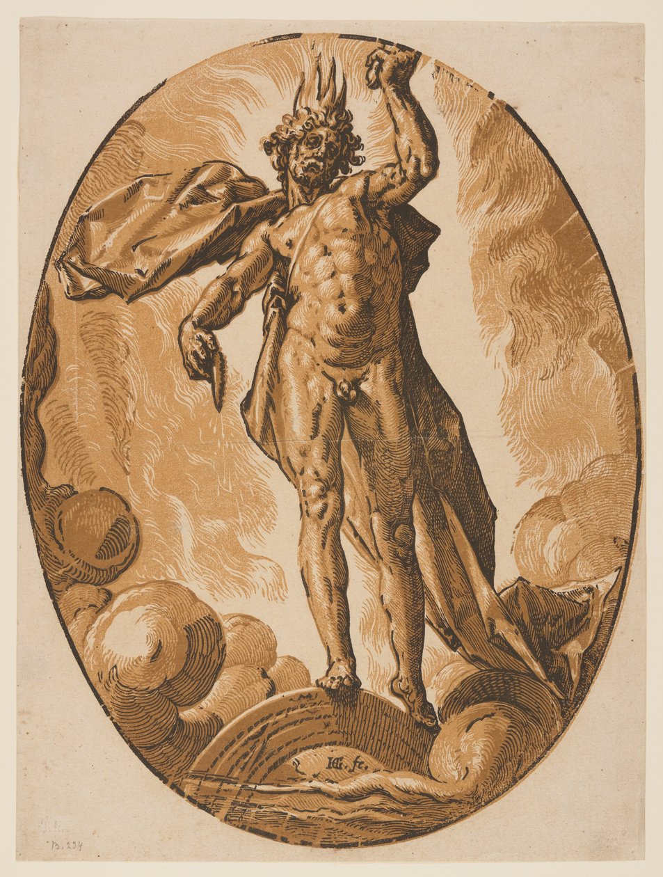 Helios, från Gudarna av Hendrick Goltzius