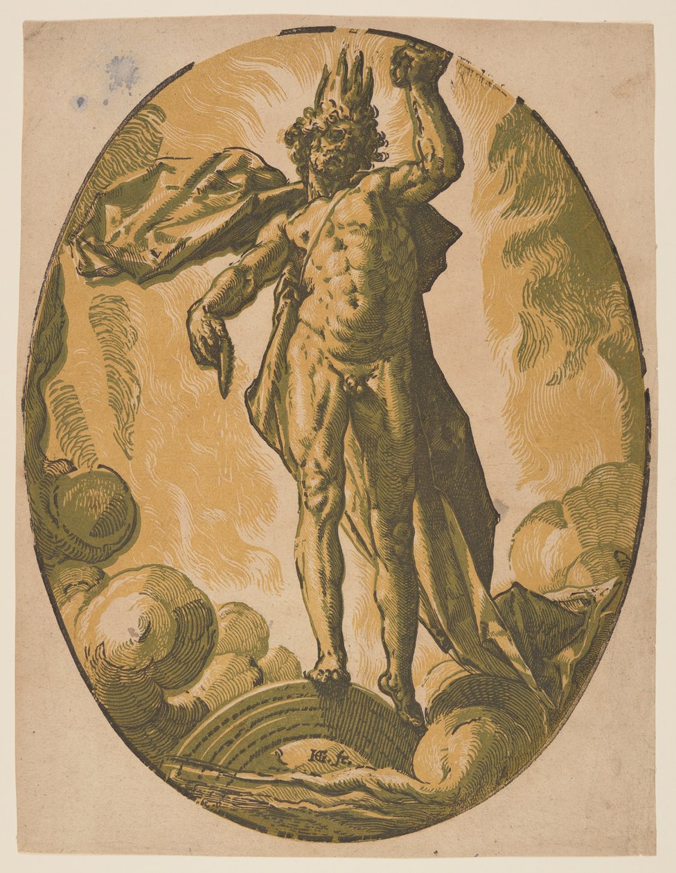 Helios, från Gudarna av Hendrick Goltzius