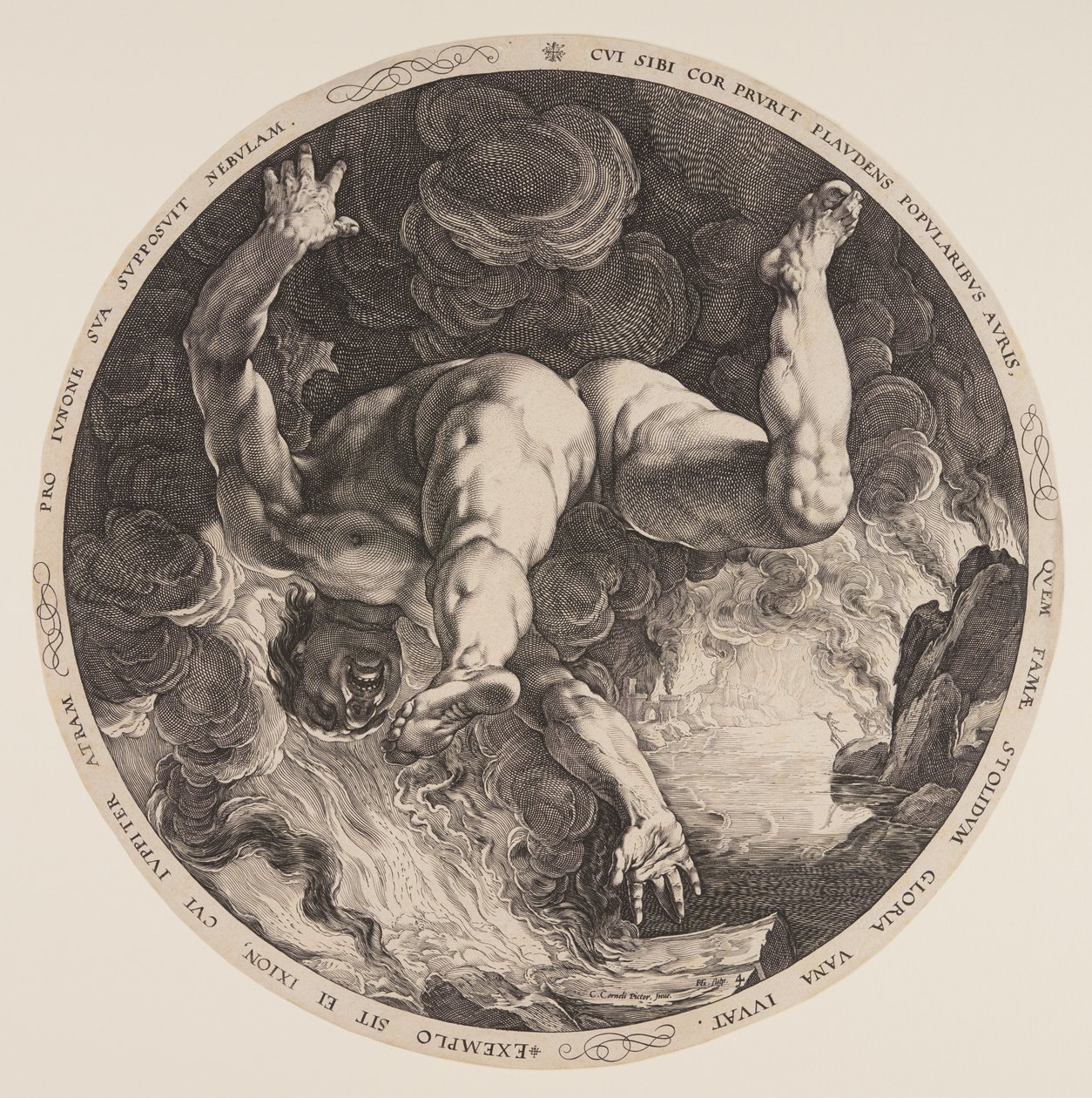 Ixion, från The Four Disgracers av Hendrick Goltzius