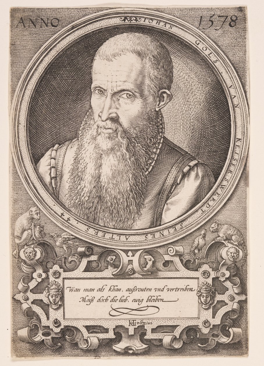 Jan Goltz II, konstnärens far av Hendrick Goltzius
