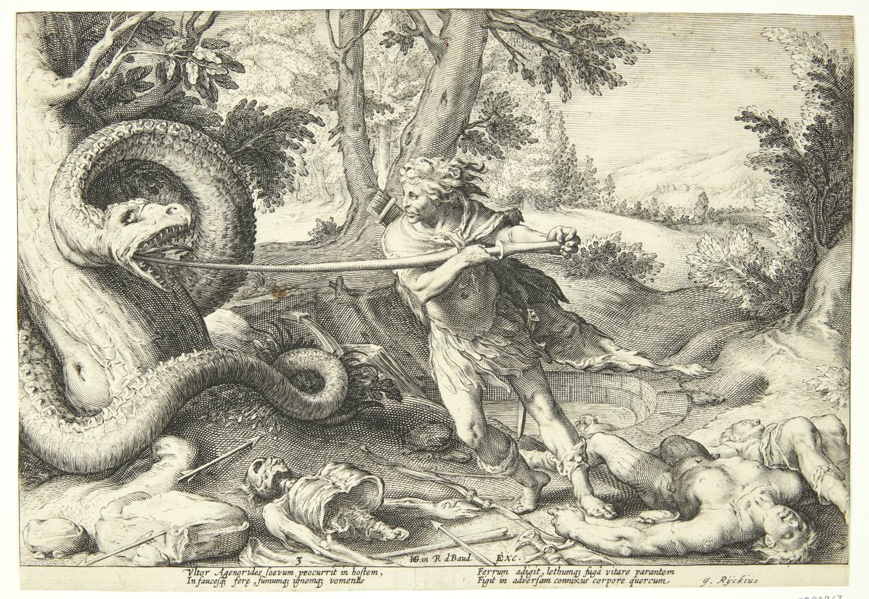 Cadmus dödar draken av Hendrick Goltzius