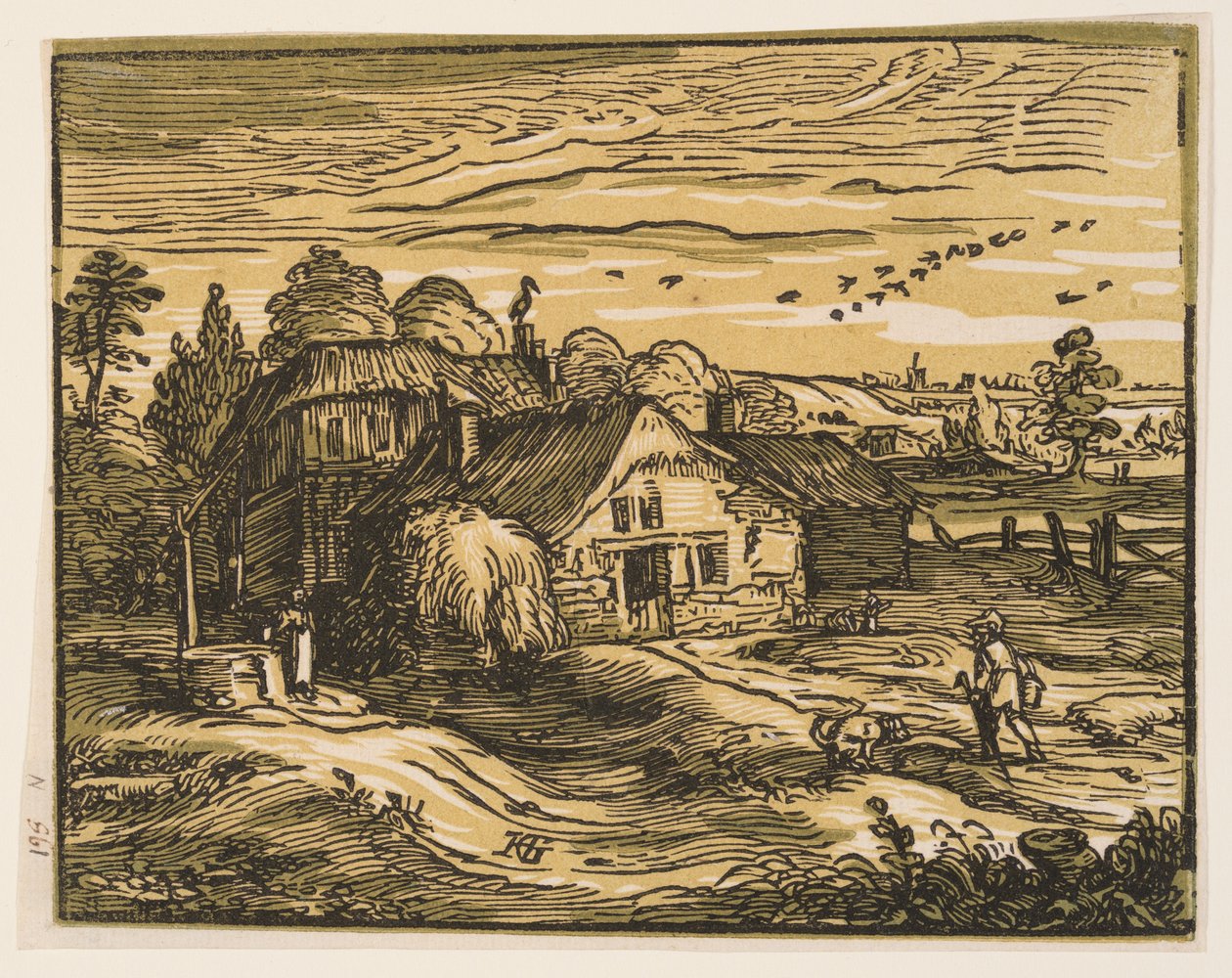 Landskap med bondgård av Hendrick Goltzius