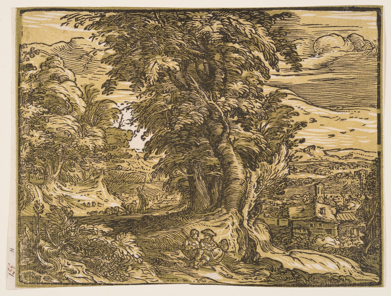 Landskap med fåraherdepar av Hendrick Goltzius