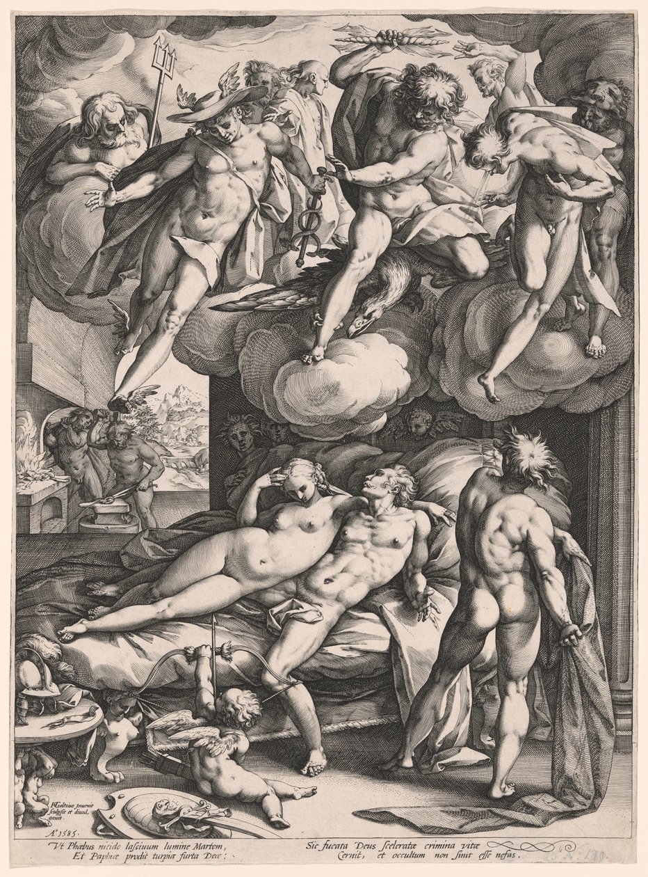 Mars och Venus överraskade av Vulcan av Hendrick Goltzius