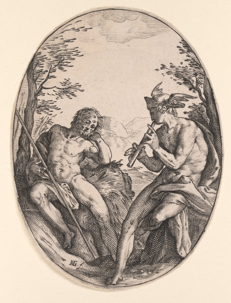 Mercury och Argus av Hendrick Goltzius