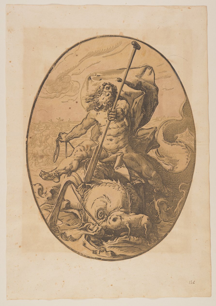 Oceanus, från Gudomarna av Hendrick Goltzius