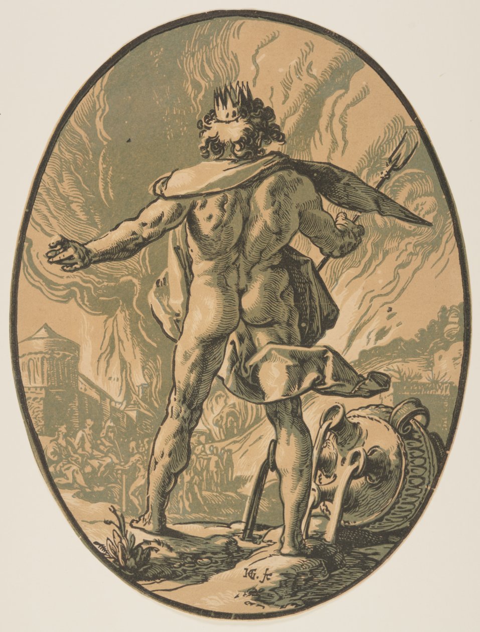 Pluto, från Gudomarna av Hendrick Goltzius