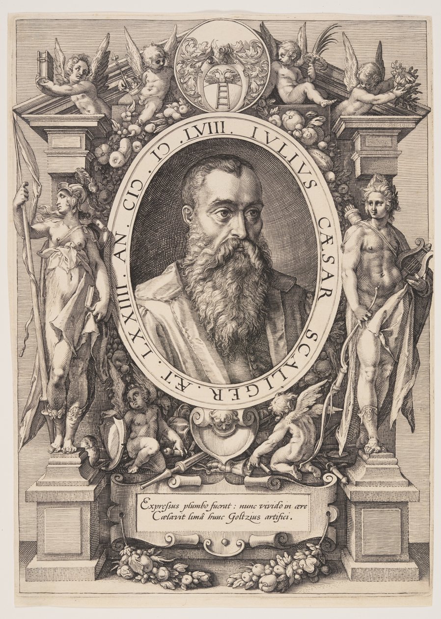 Porträtt av Julius Caesar Scaliger av Hendrick Goltzius