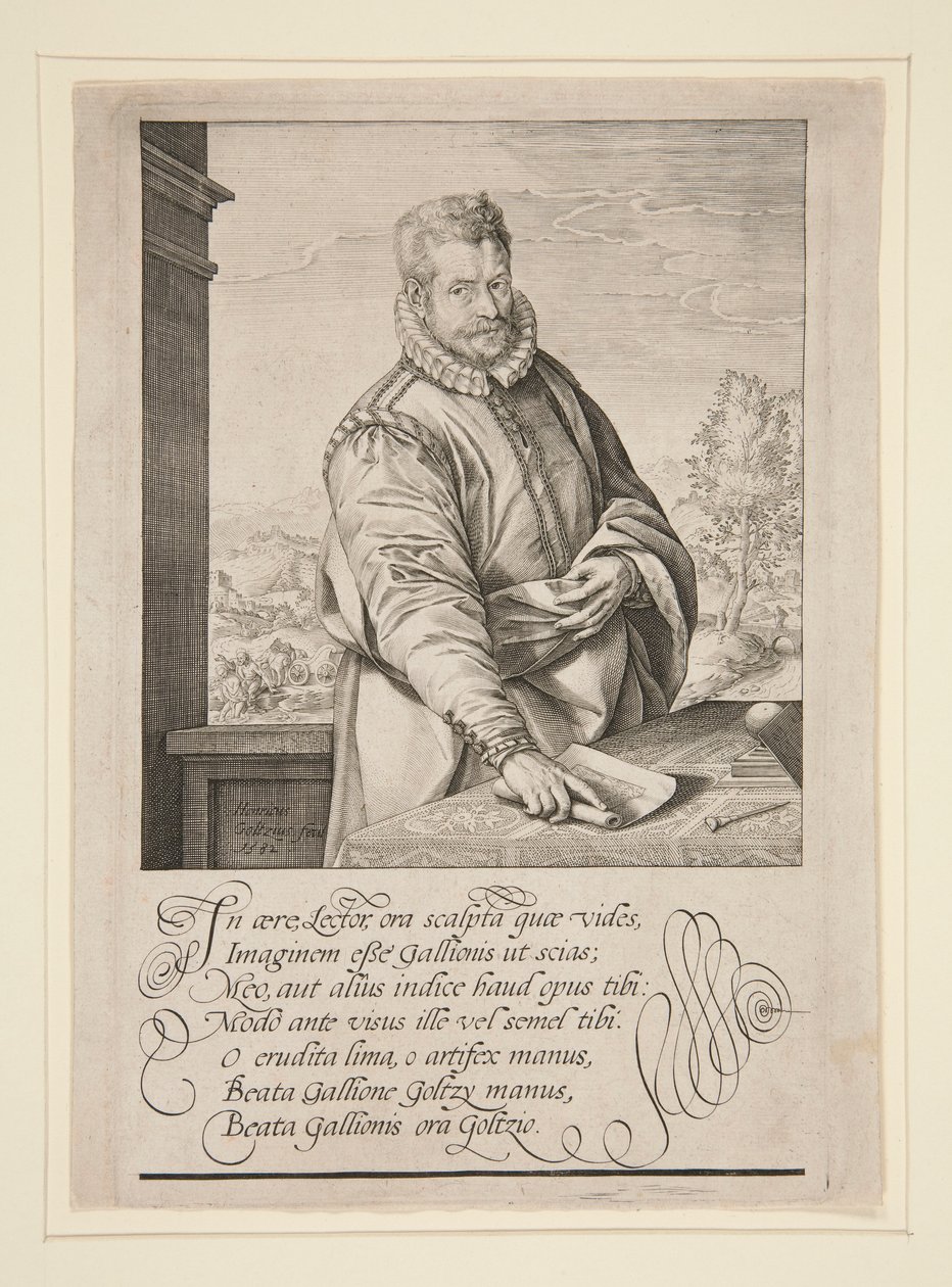 Porträtt av Philip Galle av Hendrick Goltzius