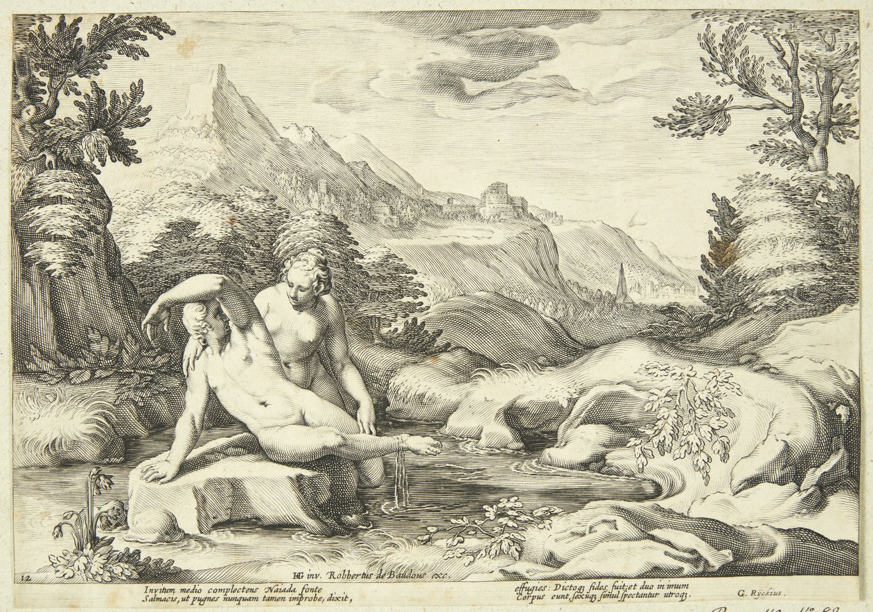 Salmakis och Hermafroditus av Hendrick Goltzius